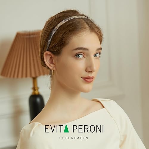 Miniatura 2 de EVITA PERONI - Diadema para el cabello con diseño apto para gafas, sin presión, sin dolor de cabeza, cómodas diademas de resina de acetato delgadas