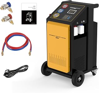 QPKING Refrigerant Recovery Machine LM707 Refrigerant Recovery Tools,A/C Vacuum Filling Machine,Single Cylinder 3/8HP with Refrigerant Recovery/Charging/Refill/Vacuuming/Cleaning for R134a 110V/220V