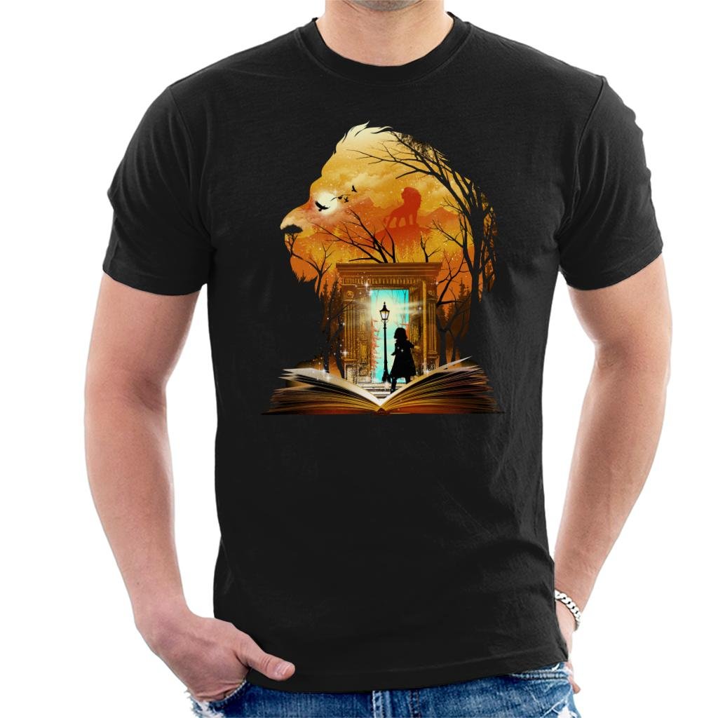 Chronicles of Narnia Aslan Wardrobe Collage Men's T-Shirt Black