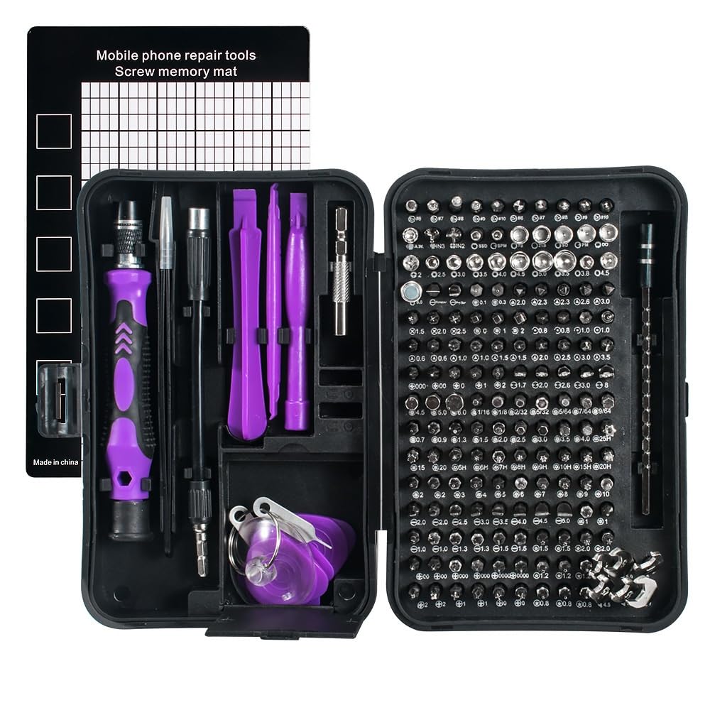 Juego de puntas destornillador magnético CRV 170 en 1, Torx for reparación electrónica teléfono y PC