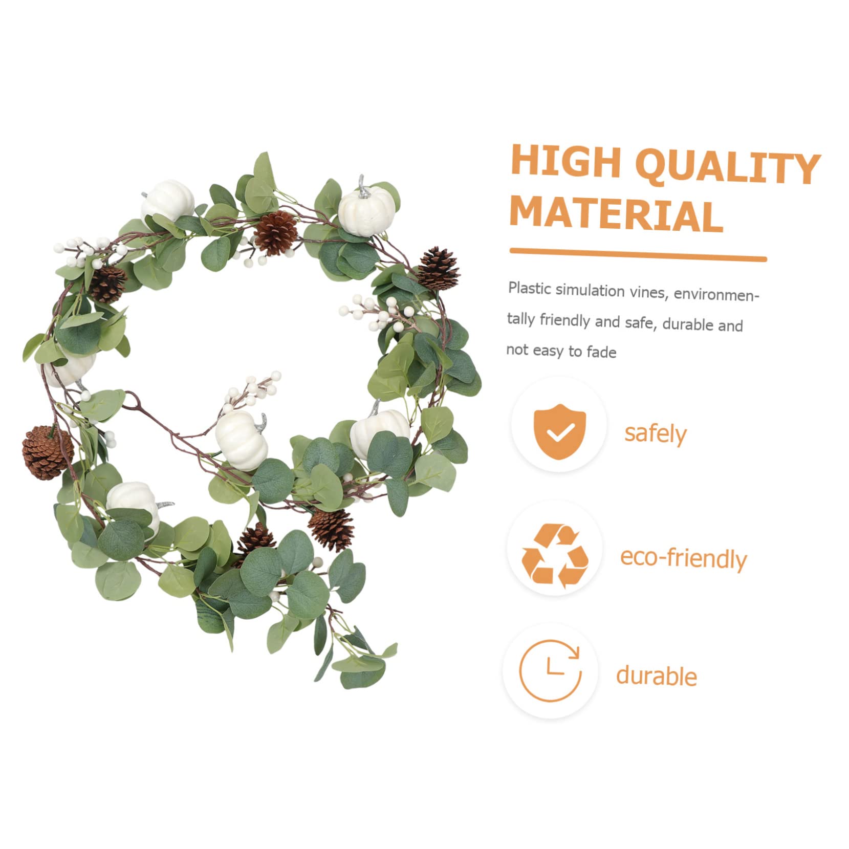 Cabilock 3 Sätze Rattan-anhänger Kürbisgirlande Fallen Künstliche Blätter Gefälschte Pflanzen Herbst-wohndekoration Hortensie Girlande Aus Stechpalmenblättern Baum Im Freien Green Plastik