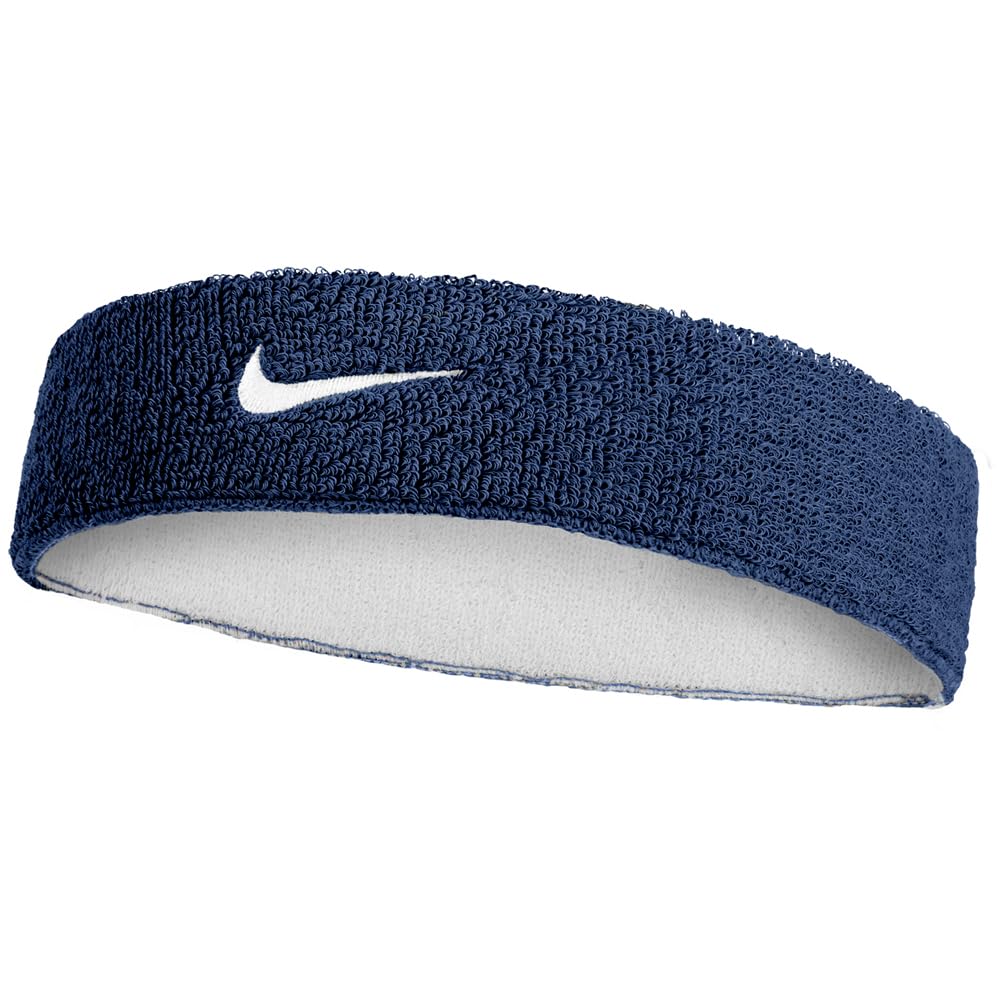 Nike Swoosh Classic Reversible Headband, Navy Blue and White-image-44