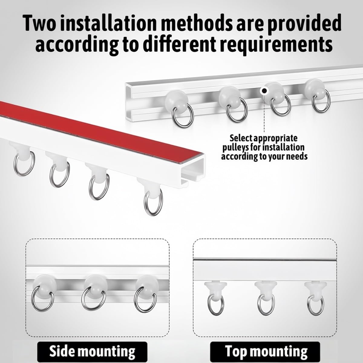 Tringle Rideau Sans Percage Rails à Rideaux, Tringle à Rideau Adhésive 2.0m 2.40m 3.0m 4.0m Rail de Rideau Sans Perçage pour Plafonds, les Maisons, les Bureaux, les Caravanes(3.20m)