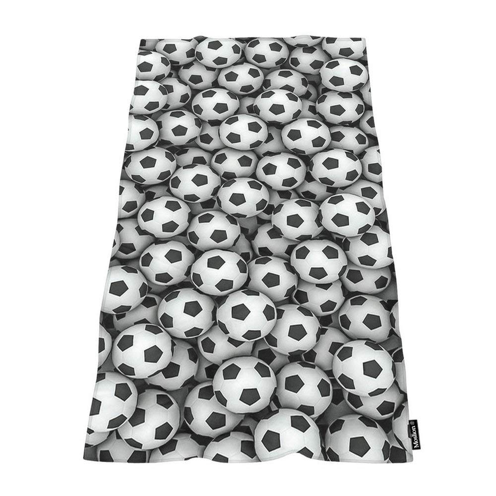 Moslion Soft Bath Towels Cool Soccer Ball Art Amazing Football Comfy Bathing/Beach/Camping Towel for Women Men Girls Boys Large Size 64x32 Inches