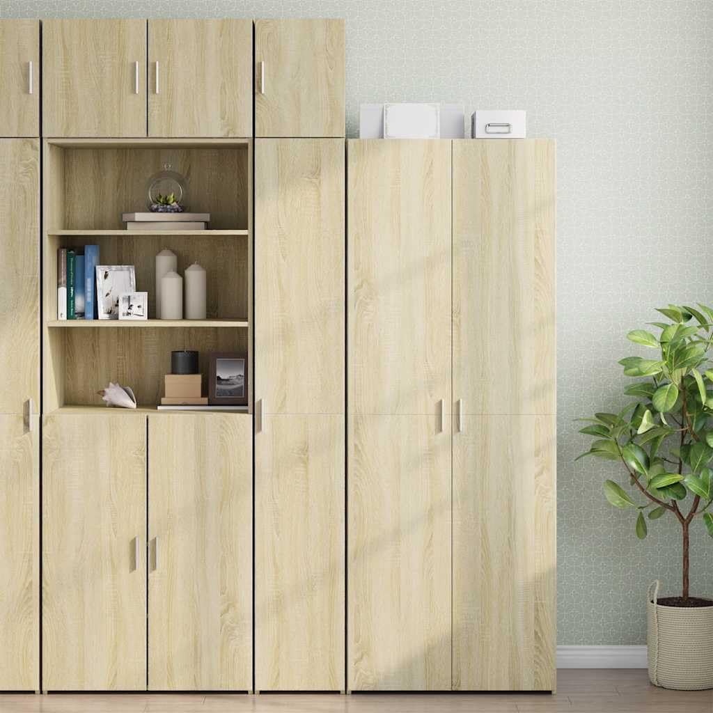 vidaXL Mobile Sottile Rovere Sonoma 30x42,5x225 cm in Truciolato, portaoggetti da Bagno, unità di conservazione