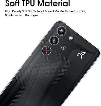 KUSINHOKA Case for RedMagic 10S Pro + 2 Pack Screen Protector,Ultra Transparent,Drop Proof,Anti Scratch Thin Slim Soft TPU Silicone Clear Cover,Transparent