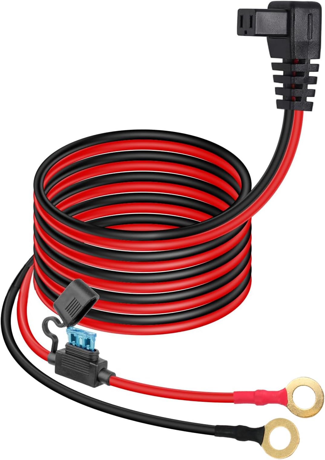 12V DC Power Cord Cable for Car Fridge, Compatible with Alpicool, COSTWAY, ARB, ICECO, Setpower, Aspenora, JoyTutus Portable Refrigerator, 14AWG O Ring Terminal Cooler Power Cable (10FT)