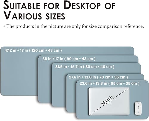 Miniatura 5 de Tapete de escritorio de cuero, tapete de escritorio antideslizante de poliuretano para oficina y hogar, organización y accesorios de escritorio,