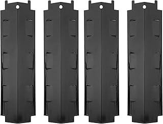 Universal Replacement Grill Heat Tents for Grill, Porcelain Steel BBQ Heat Plate Shield Heat Tent, Flavorizer Bar Burner Cover Flame Tamer for Gas Grill, 14 5/8" x 4 1/4" (4Pcs)