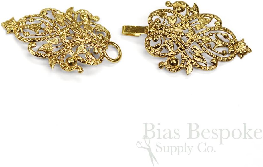 Gold Color "Capuchine" Clasp for Cloaks and Capes, 4", Made in France