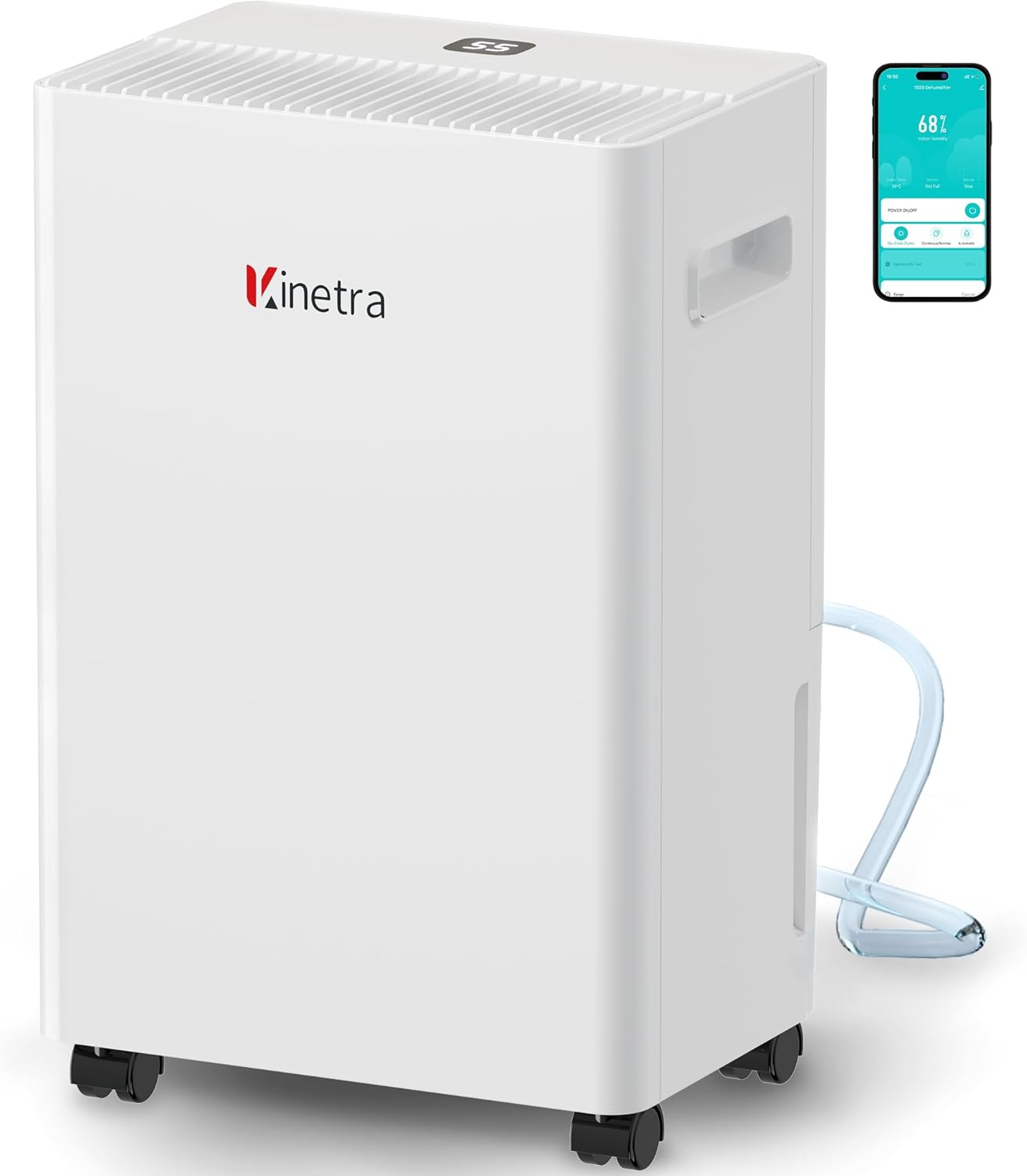 1500 Sq. Ft Dehumidifiers for Home, 30 Pints dehumidifier for Basement with drain hose,Smart APP control, 1.6L Tank,24H Timer,Intelligent Humidity Control,Ideal for Bedroom,Bathroom & Living Room product image