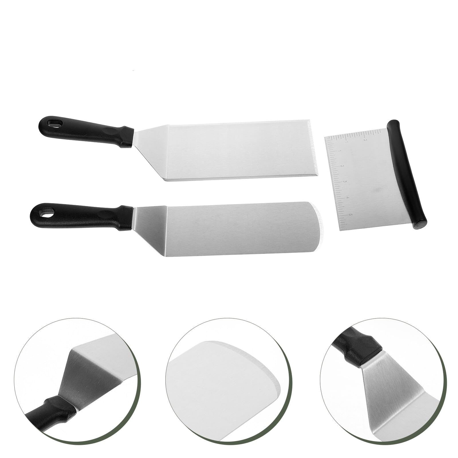 Spatola da Cucina in Acciaio Inox Manico Pp Argento | Uso per Girare e Friggere, Facile da Pulire, Utensile per Barbecue e Pizza, Set da 1 Pezzo