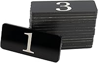 Vista 3 de StayMax Número de tabla de número de habitación con adhesivo numerado para casillero rectangular de plástico (1-10, negro)