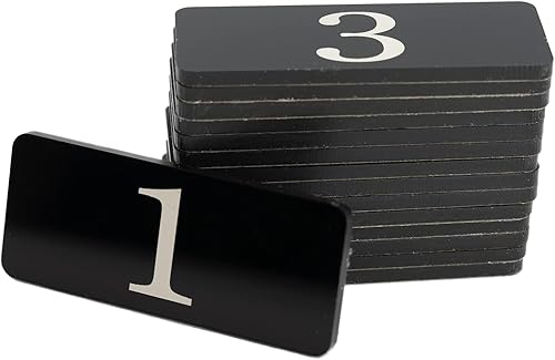 Miniatura 3 de StayMax Número de tabla de número de habitación con adhesivo numerado para casillero rectangular de plástico (1-25, negro)