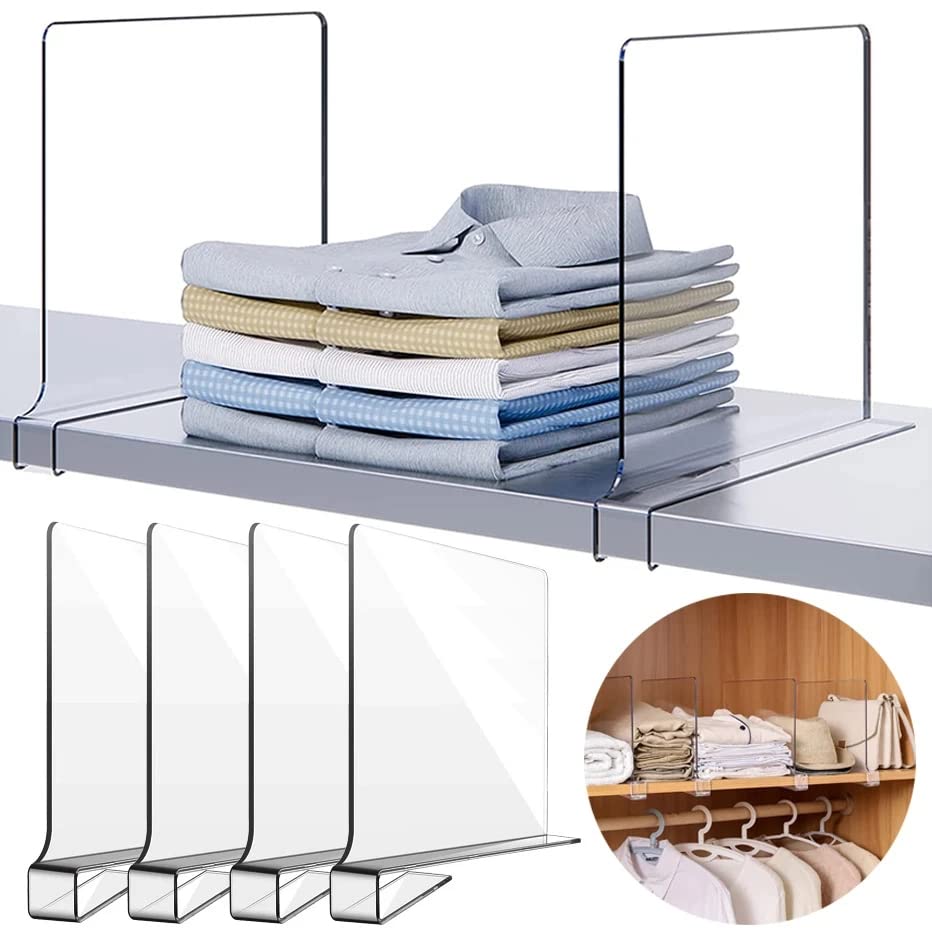 Séparateur D'étagère Blanc En Plastique Robuste, Montage Facile Separateur Vertical Reglable Pour Sac A Main Pour Garde Robe De Maison 99029557