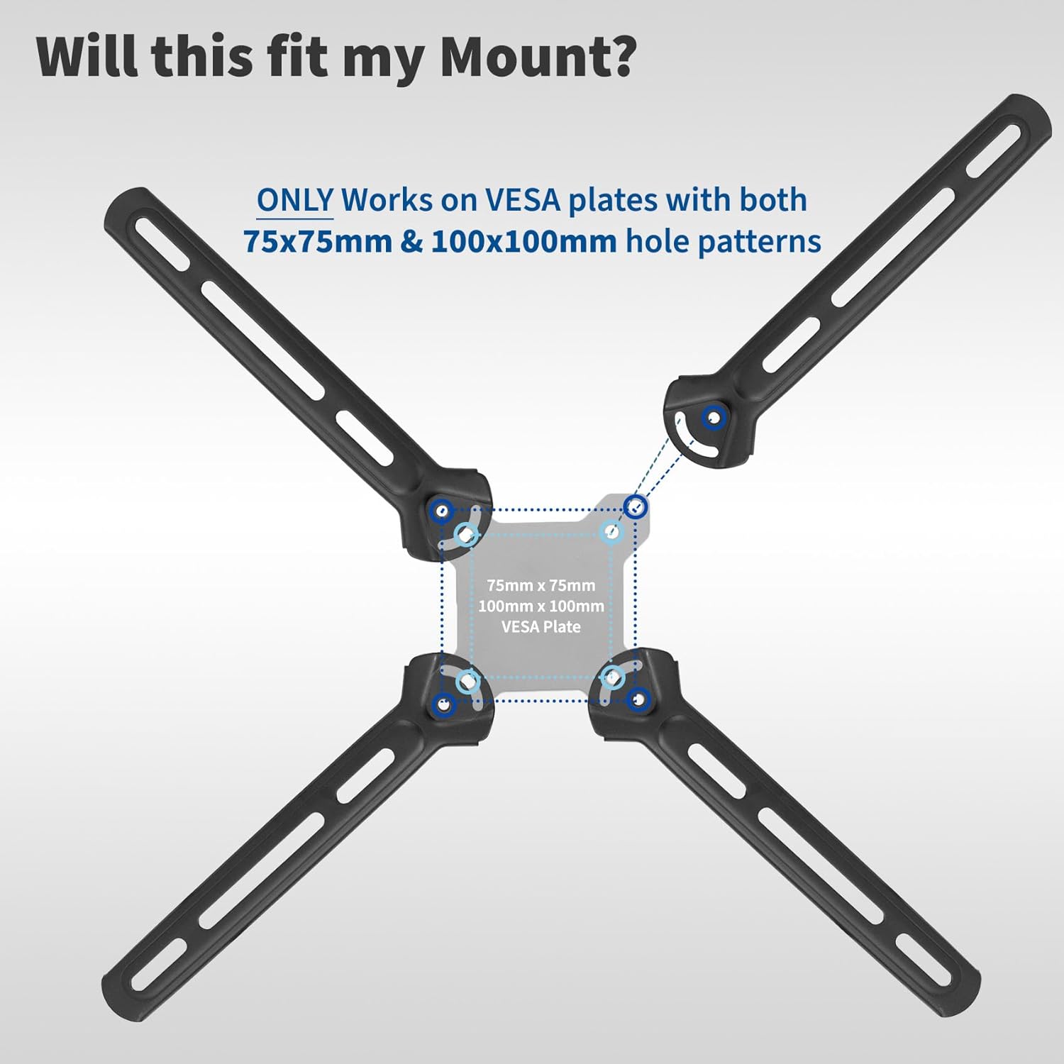 VIVO Black VESA Mount Adapter, Screens Weighing up to 99 lbs, MOUNT-AD4X4 image 3