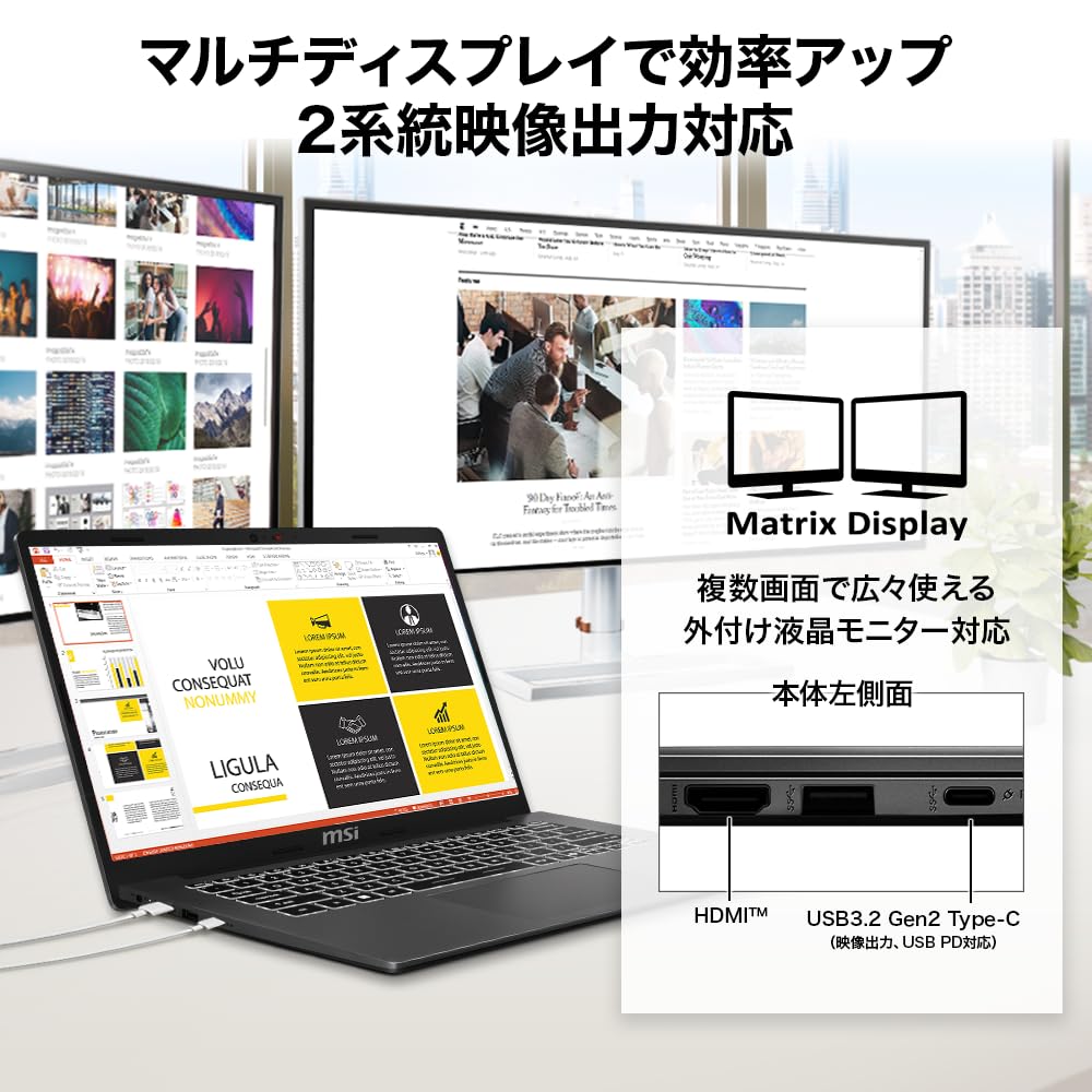 MSI Modern 14F ビジネスノートPC Core i7 14型 FHD