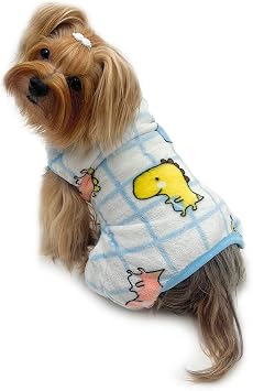 Klippo Dog/Puppy Ultra Soft Plush Front Sleeveless Pajamas - Colorful Dinosaurs - XS