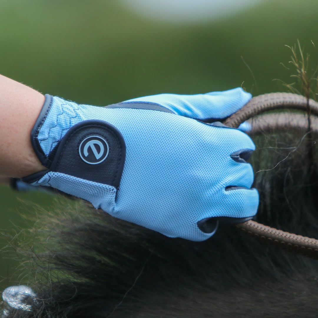 eGlove - Guantes de equitación eQUEST GripPro X-LITE - Ligero, transpirable, material antideslizante - Parte trasera de malla cómoda - Guantes para pantalla táctil