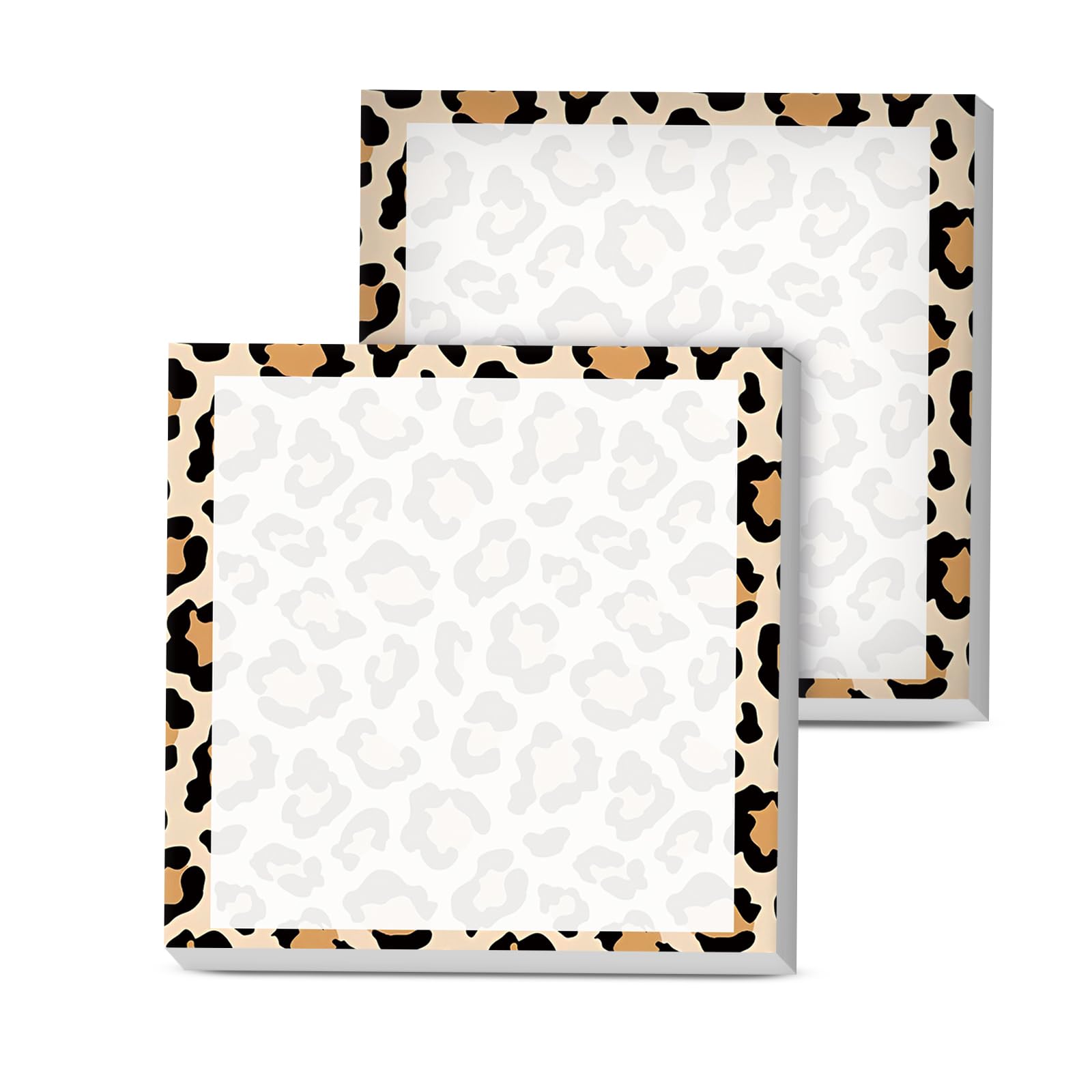 Notas adhesivas, 2 blocs, 3 x 3 pulgadas, bonitos blocs de notas autoadhesivos coloridos, fáciles de publicar, bloc de notas adhesivo fuerte, estampado de leopardo marrón