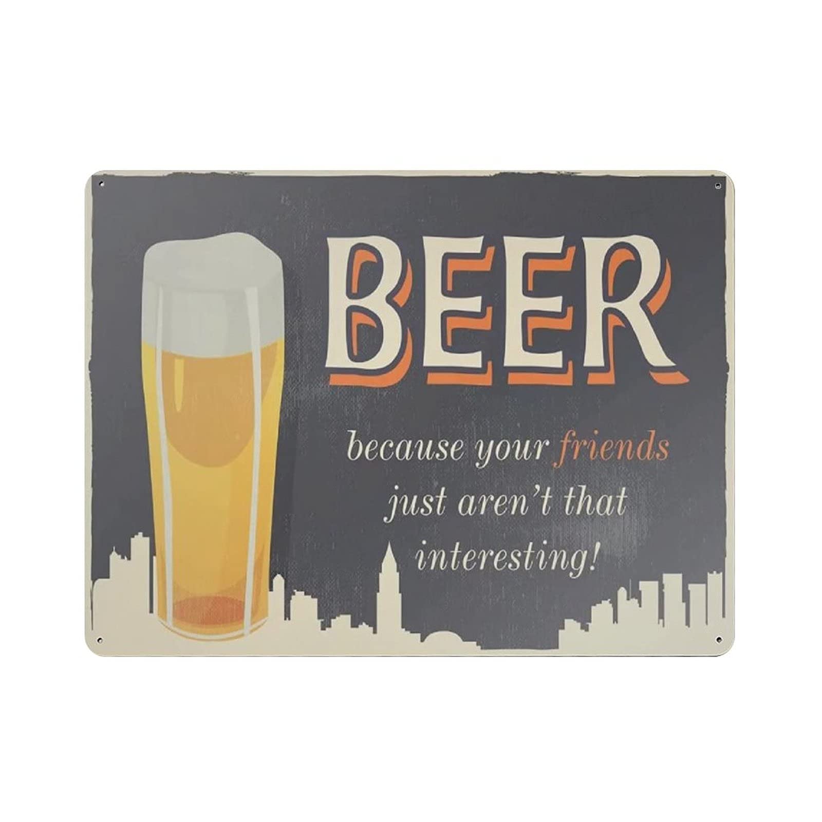 Metal Tin Sign Beer Friend Vintage Tin Poster Metal Sign Wall Decoration Country Kitchen Home Garage Decor 12"x16"