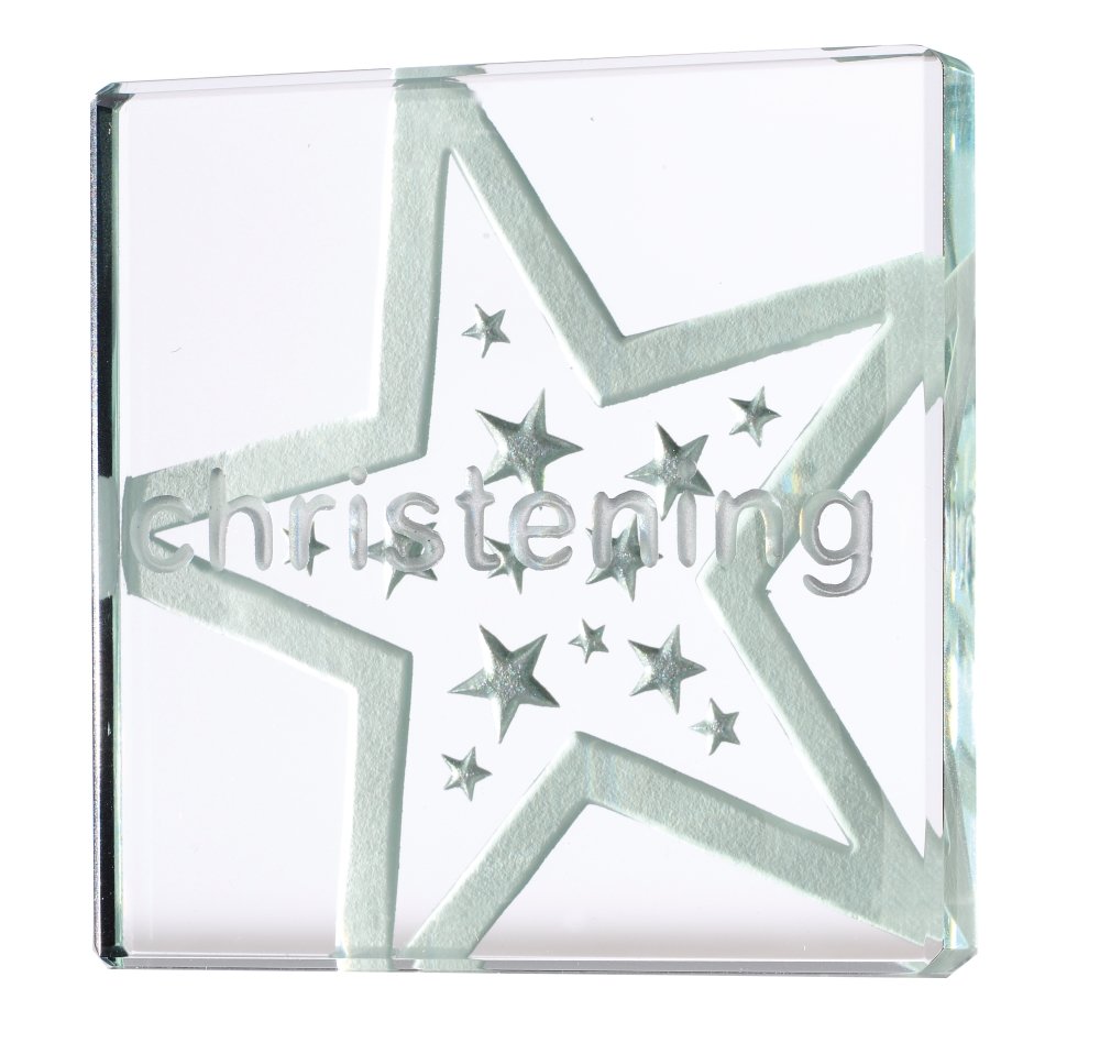 Miniature Glass Token - Christening with Stars 1778