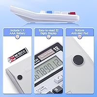 Vista 6 de M&G Calculadora de escritorio de 12 dígitos con pantalla LCD extra grande, doble alimentación solar y batería, calculadora contable con botón