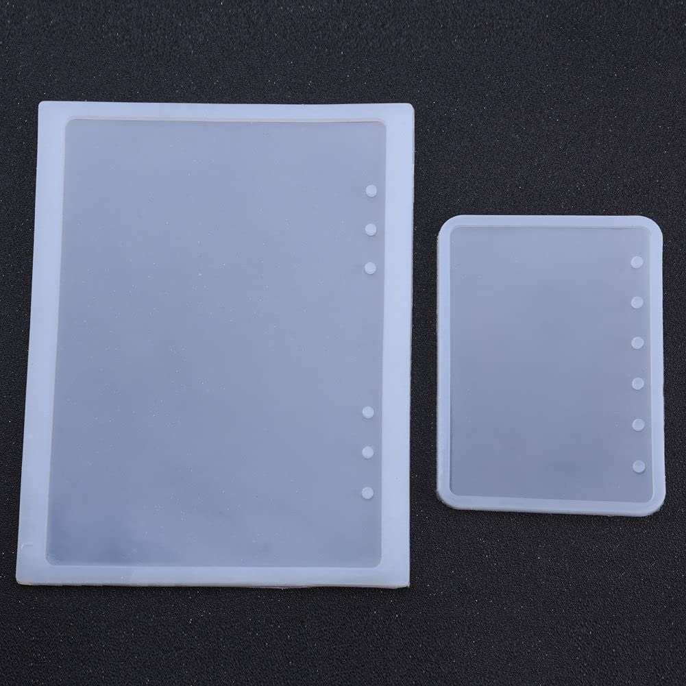 DIYBravo 4PCS Stampo in Silicone Copertina del Quaderno Muffa della Resina Stampi Colata in Resina Epossidica per Epossidica Notebook e 24 anelli per libri Resin Notebook Mold (B5 A5 A6 A7
