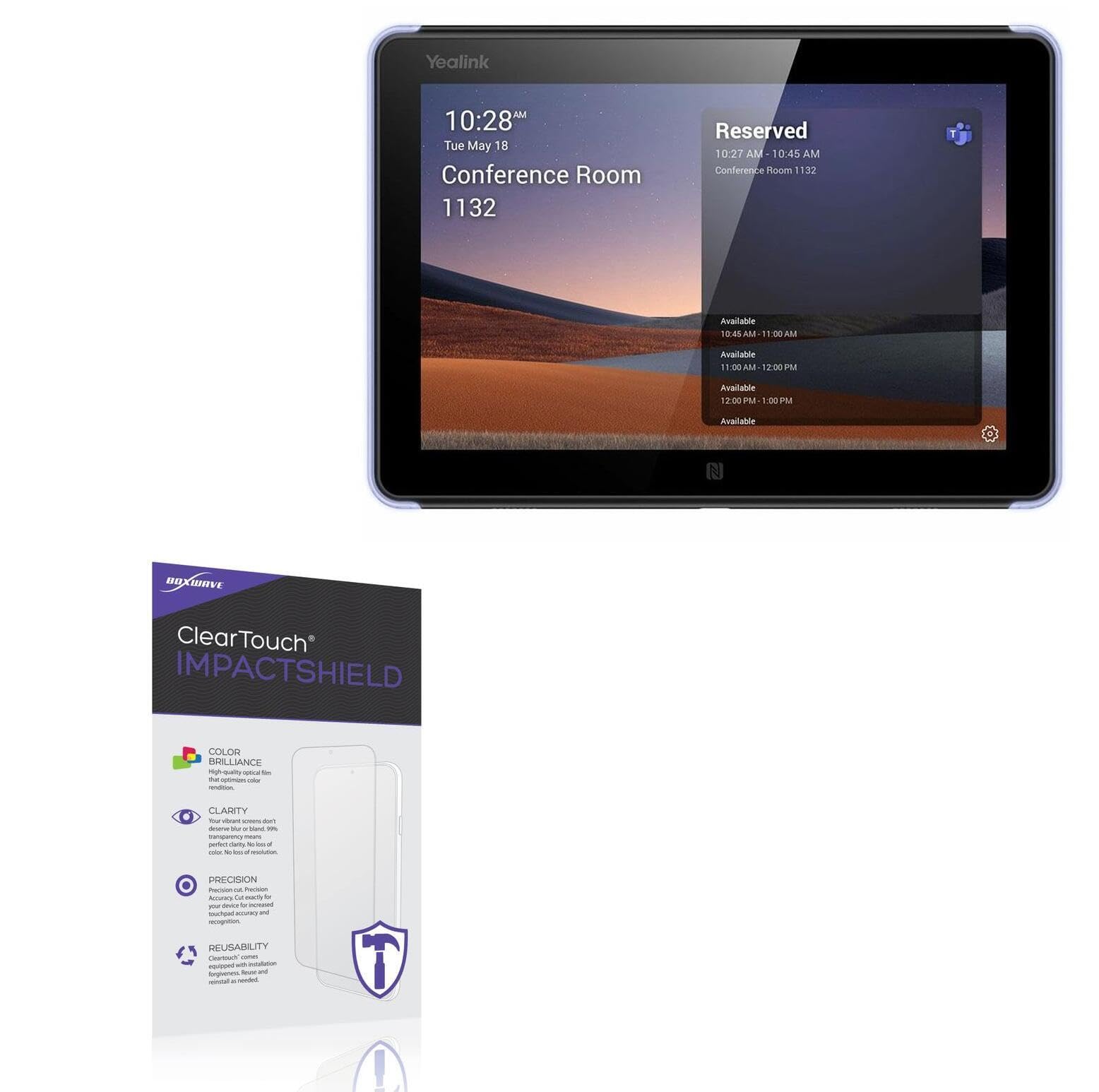 BoxWave Screen Protector Compatible With Yealink RoomPanel - ClearTouch ImpactShield (2-Pack), Impenetrable Screen Protector Flexible Film