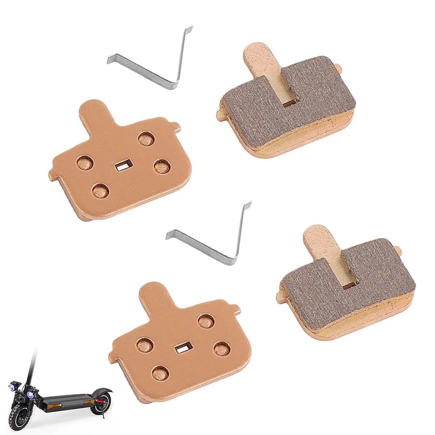 Gansdnek 2 Pair Full-Metallic Disc Brake Pads Scooter Caliper Pads 33,8 x 29,3 x 4 mm for Ninebot, for Segway Max G3 G3D G3E