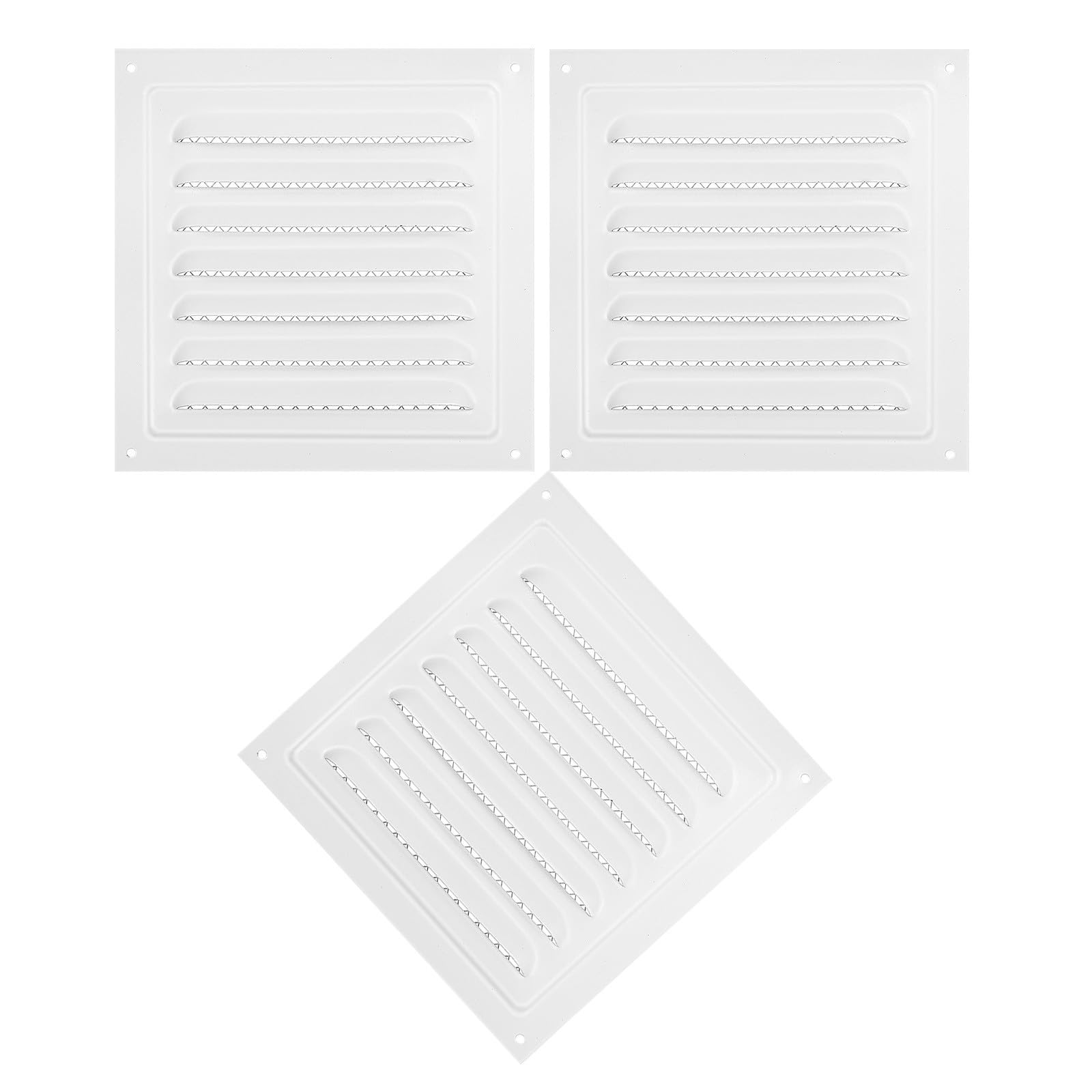 Ventilation à persiennes en acier inoxydable lot de 3 pour mur extérieur