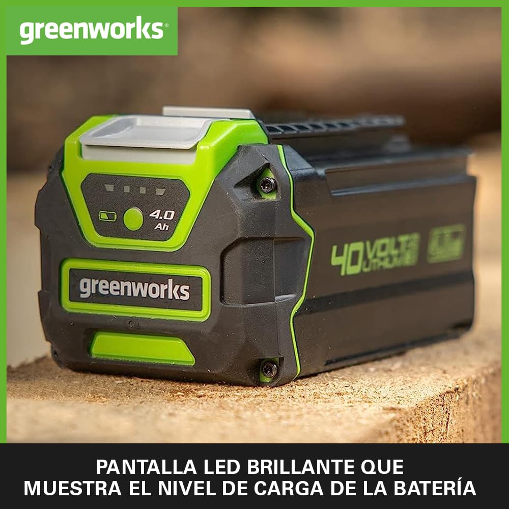 Greenworks Baterías 40V 4Ah - Set de 2, Potentes Original Baterías Iones de Litio para Herramientas Eléctricas y Jardinería Greenworks 40V, Control de Carga LED 3 Etapas, Garantía de 2 Años - G40BK4X