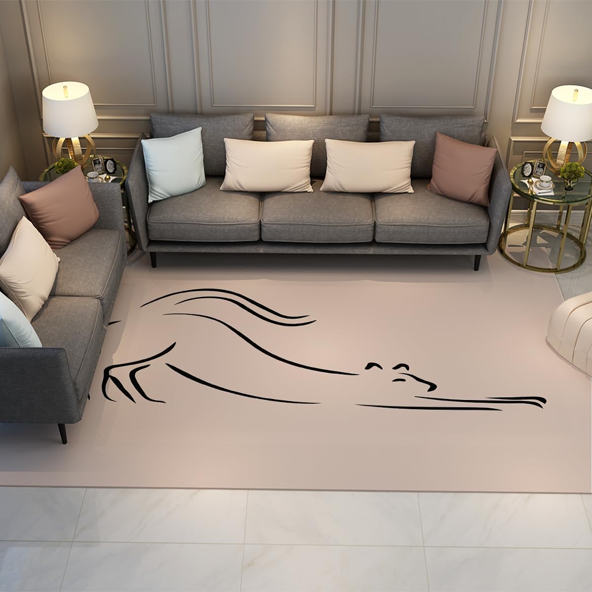 Tapis de chambre line art moderne pour sublimer votre intérieur vintage