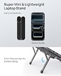 SODI Support pour ordinateur portable pour bureau - portatif & Support pour ordinateur portable pliable, support pour table de dessin réglable pour le travail, support en aluminium ergonomique pour MacBook (Gris)