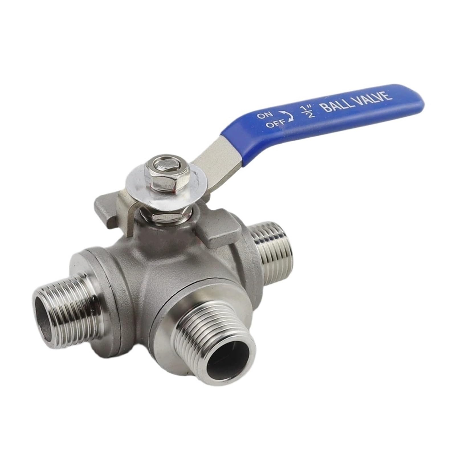 1/2" 3/4" Filettatura Maschio Valvola a Sfera a Tre Vie DN15 DN20 Acciaio Inox 304 Maniglia della Valvola Valvole Tipo T(3/4")