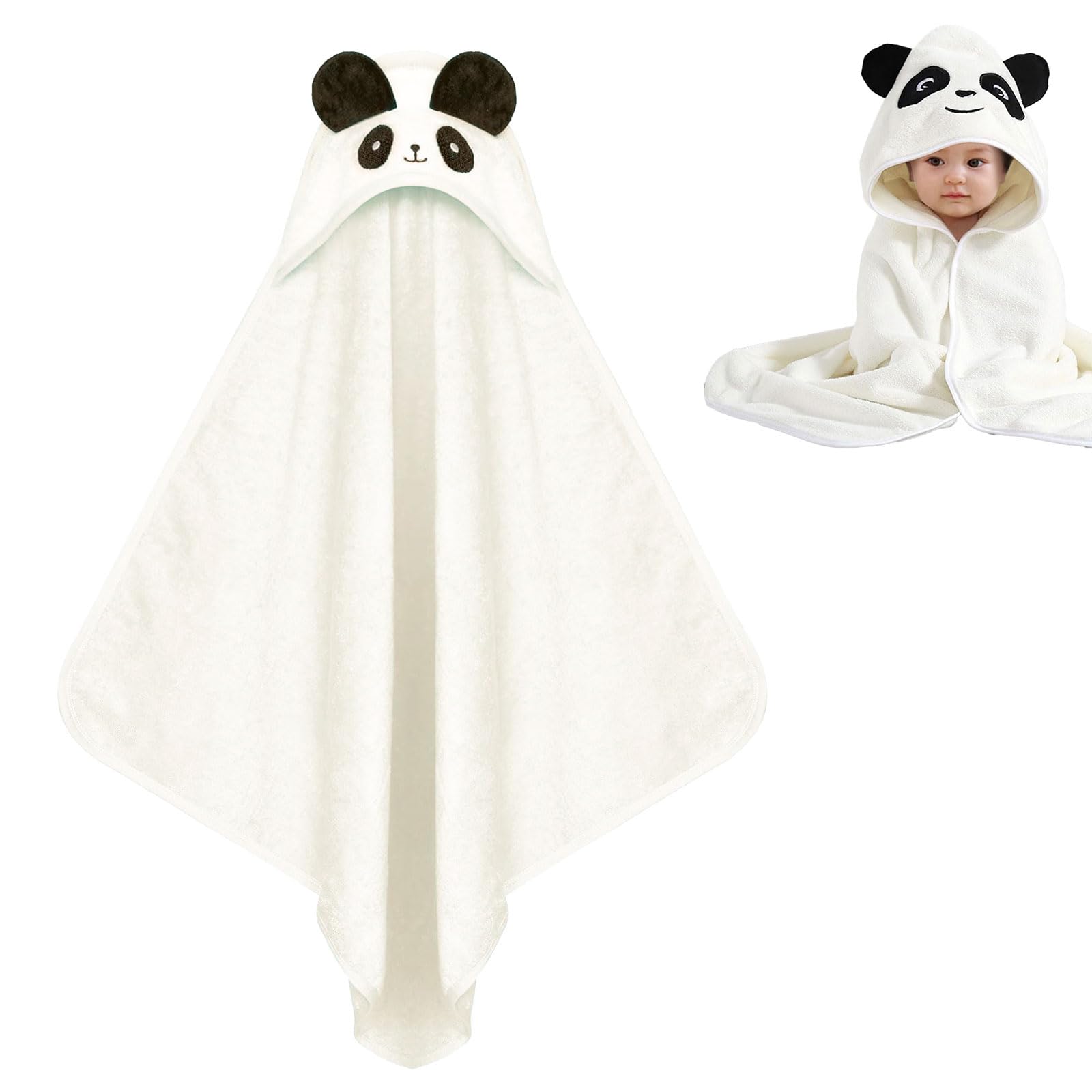 Asciugamano con cappuccio per bambini, 70 x 140 cm, in tessuto non