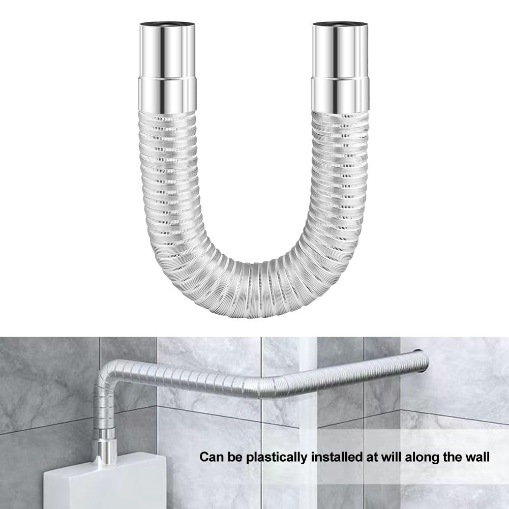 SPORTARC Stainless Steel Elbow Chimney Liner Bend Multi Flue Stove Pipe, Telescopic, Silver, 1.5m, 1 Pack - Image 2