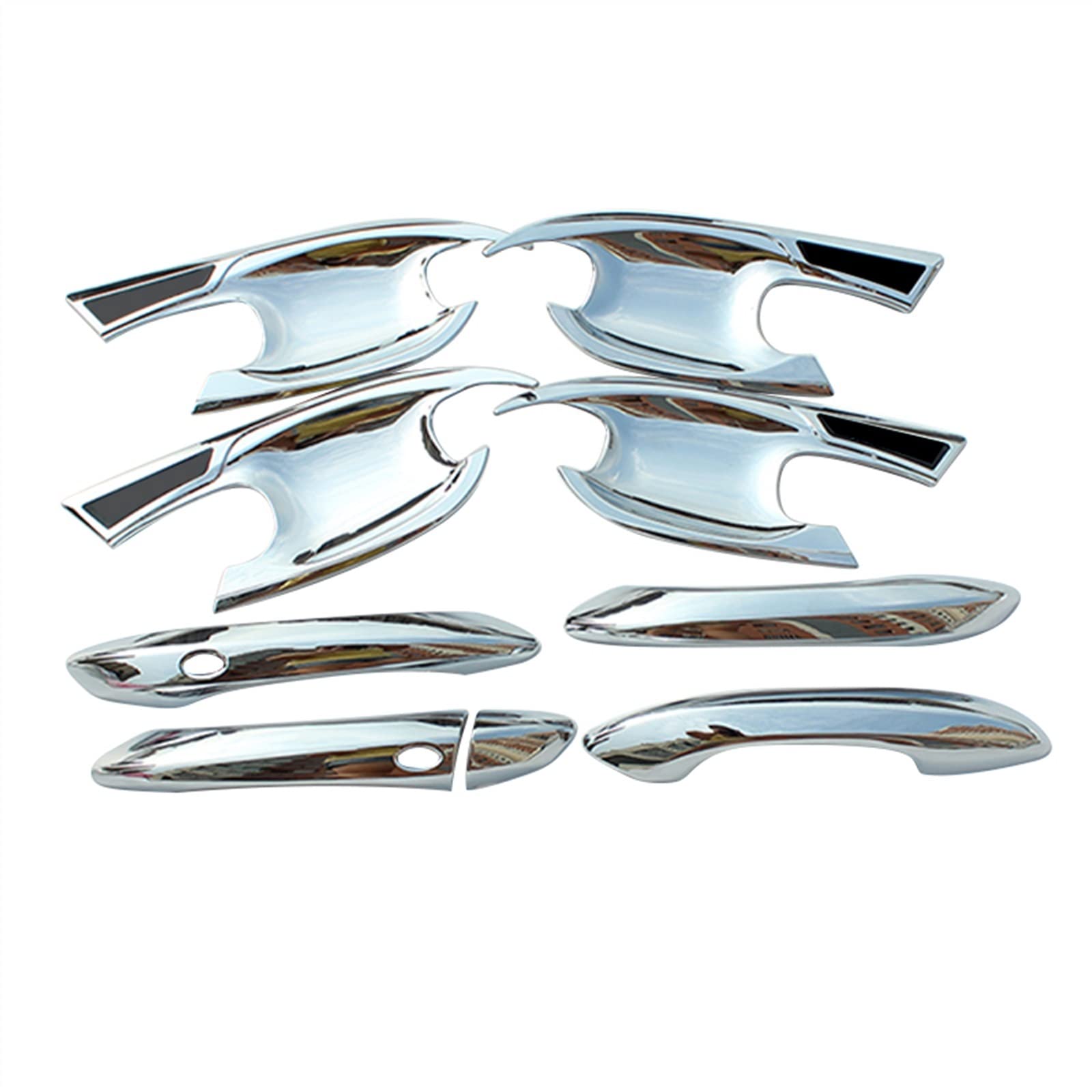 RINKTEEA Exterior Car Door Handle for Hyundai Tucson 2021-2022 NX4 Hybrid Car Styling ABS Carbon Fiber Trim Door Handles Bowl Cover Protection Sticker Accessories(Silver 8pcs)