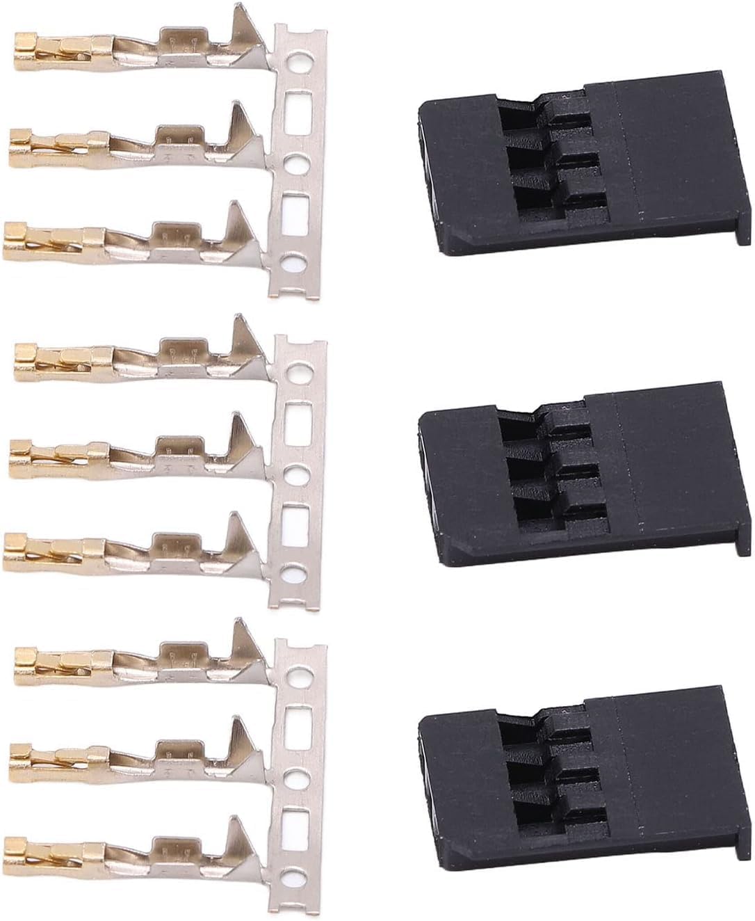 100 Sets of Terminal Connectors 3 Pin Servo Connector Kit Solder to JR Receiver for RC Airplane Model