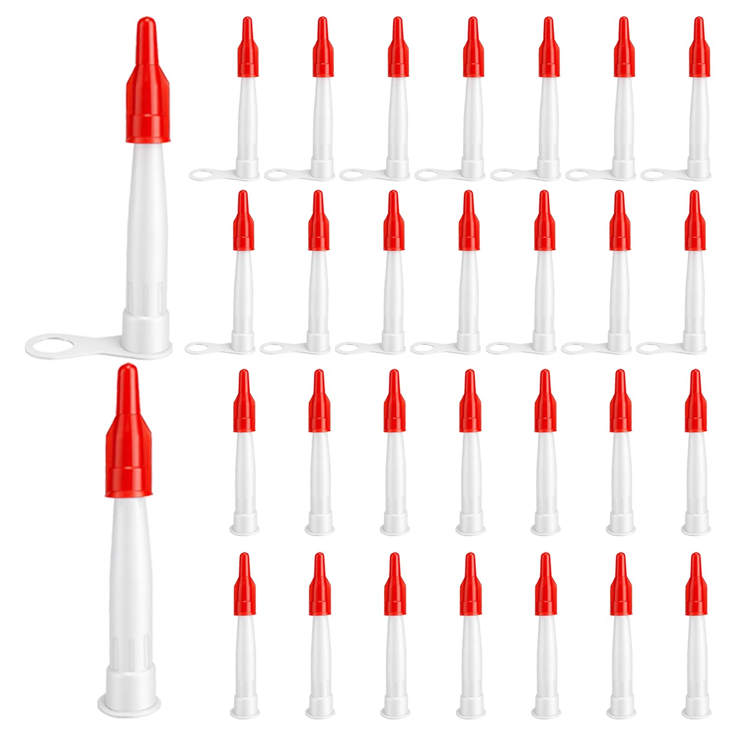 Aoyfuwell 60 Pcs Silicone Nozzles with Caulk Cap Covers,Caulking Nozzles for Silicone Sealant,Caulking Nozzles with Air-Tight Covers for Bathroom, Kitchen, Window & Gap Sealing,Standard Thread Fit