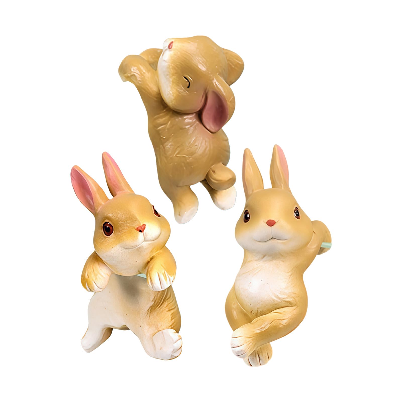 Hsioluted Of 3 Decorative Rabbits Figurines Home and Spaces Simple Setup Garden Ornament Home Sculpture Set Garden Rabbits Statue