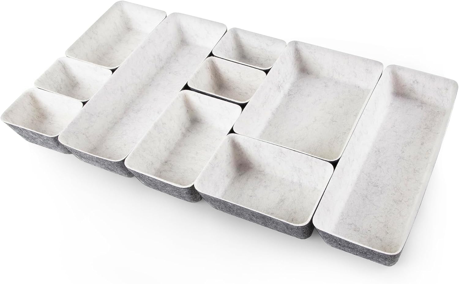 Three by Three Seattle Felt·Like·It! Felt Bins for Office, Crafts, Classroom, Living Room, Bedroom (Cream/Charcoal, 10)