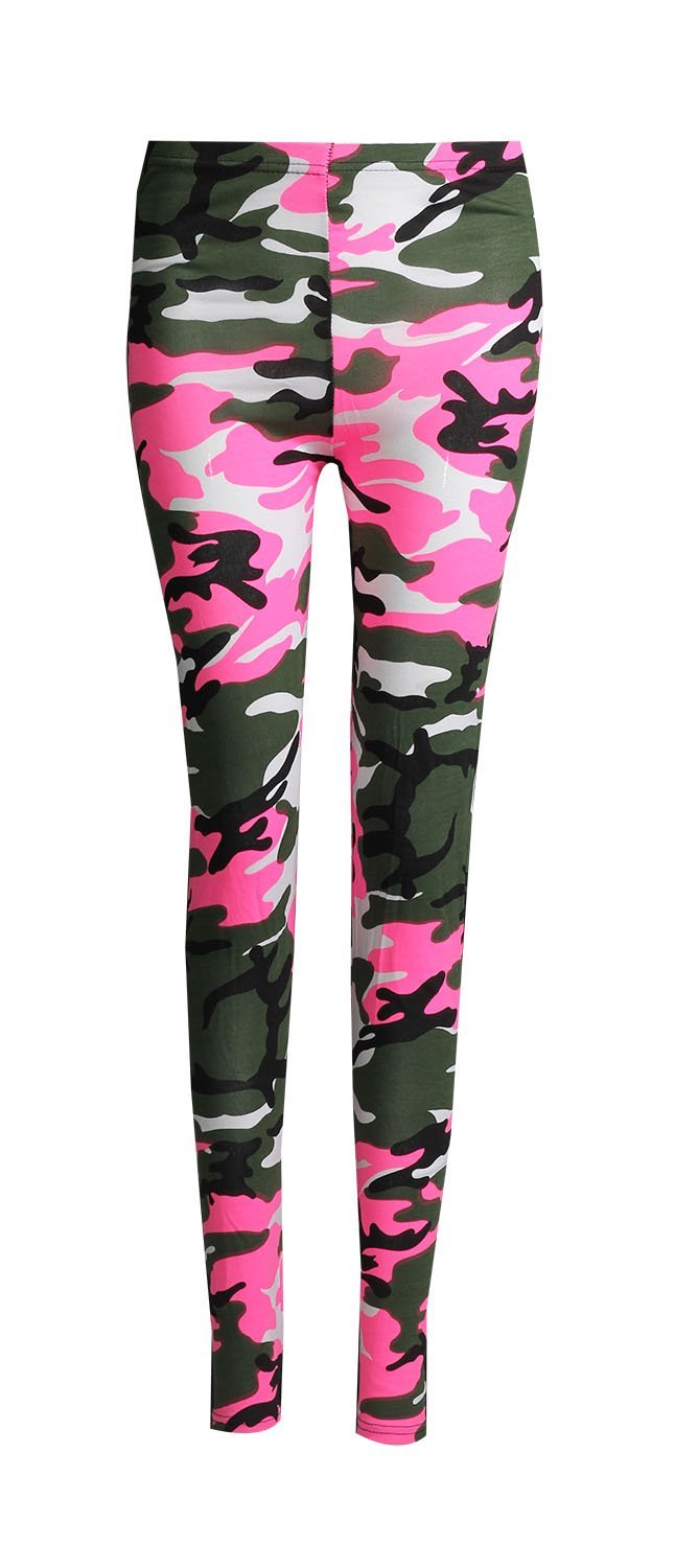 Forever Women's Plus Size Camouflage Army Print Jersey Leggings and Top