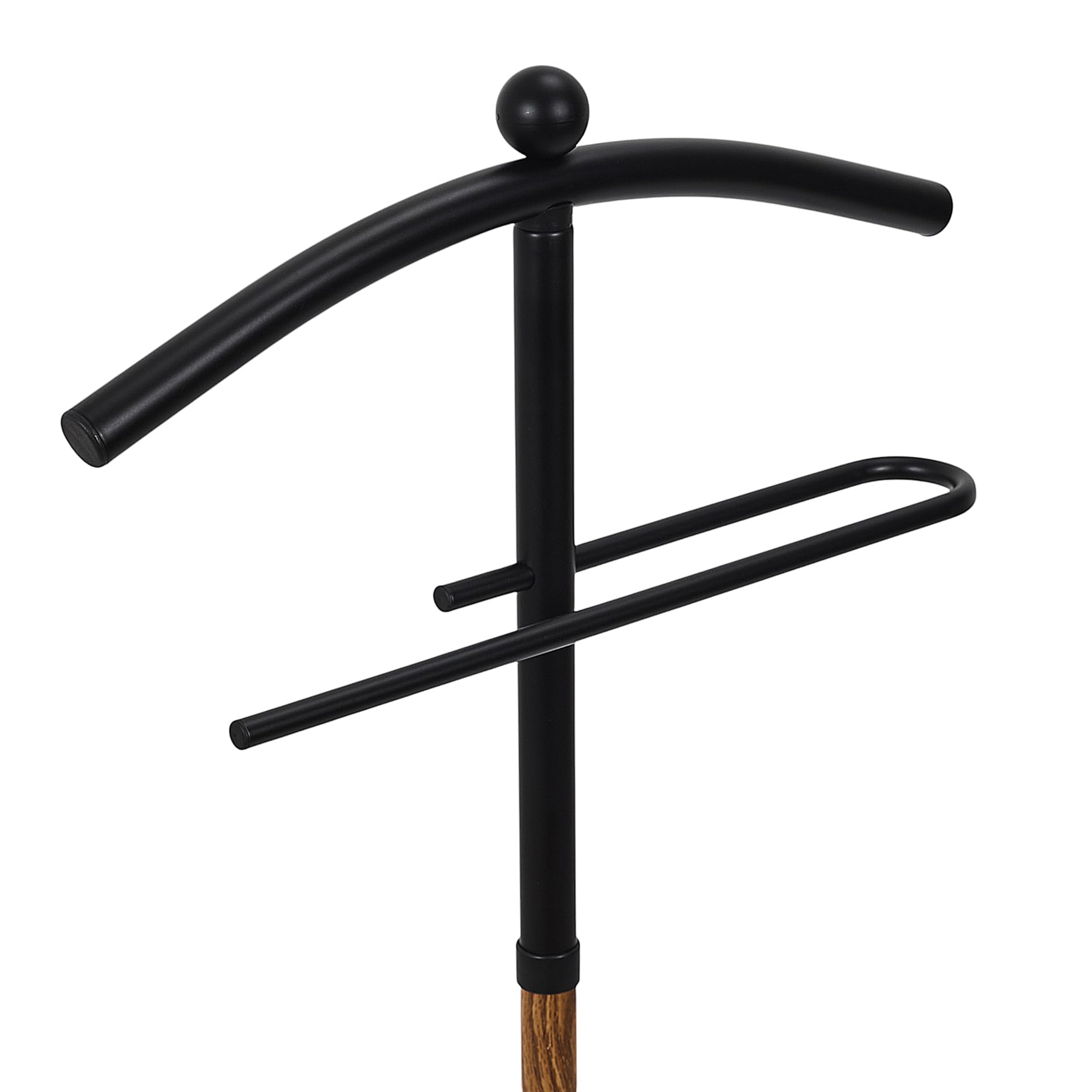 Valet de Nuit Effet Bois Rangement Vêtements Noir | Plastique, valet de nuit effet bois, rangement pratique, vêtements et accessoires, chambre, 45x109x26 cm, noir