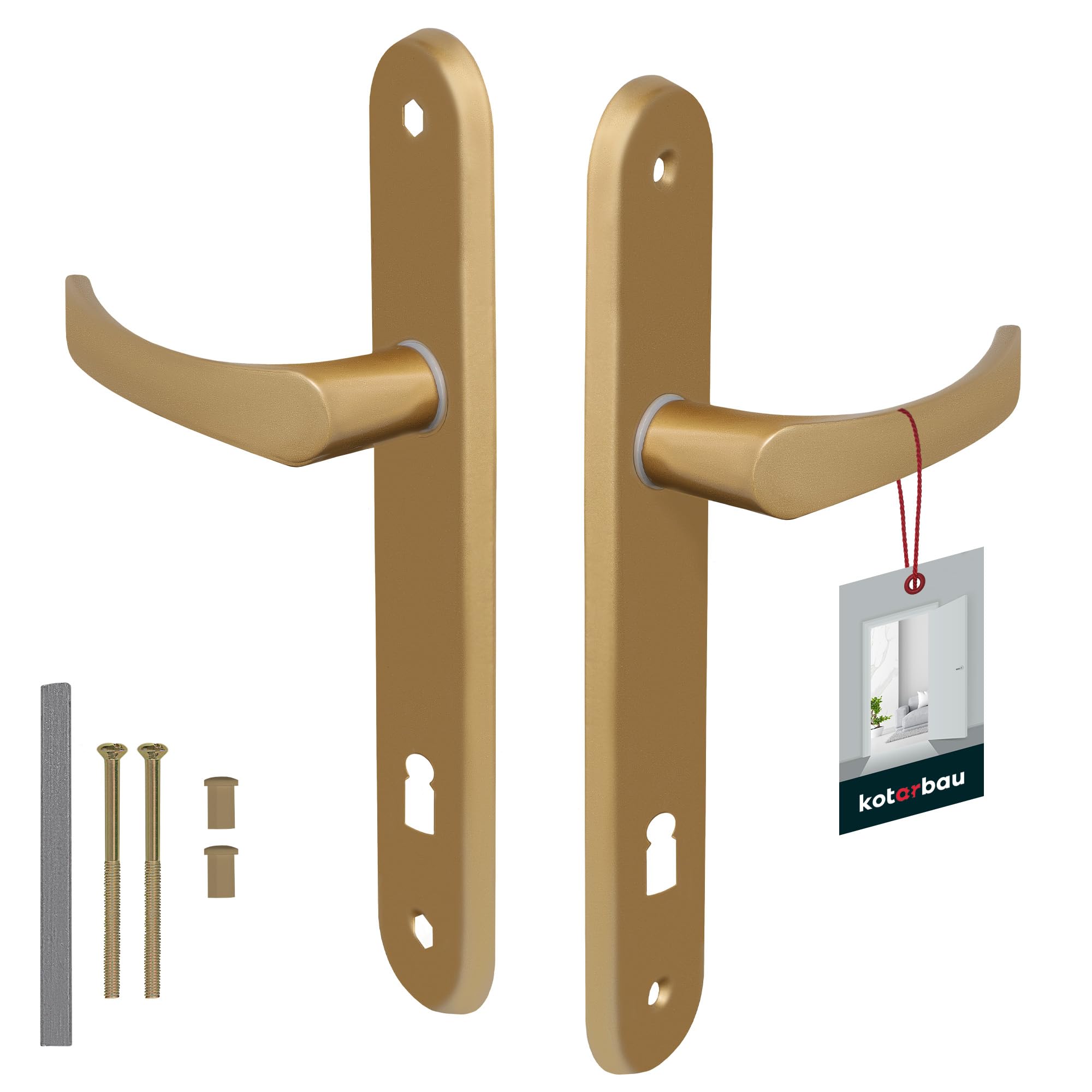 KOTARBAU Door Handle 90 mm Left Right Deadlock 5 Colour Door Fitting Door Handle Door Handle Set Room Door Long Plate Aluminium