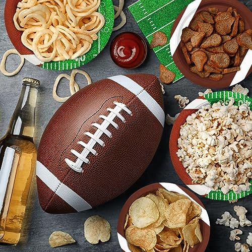 Gatherfun Football Party Supplies Kit Serve 24,Includes Dinner Plates, Dessert Napkins, Cups,Banner and Touchdown Tablecloth for Birthday Gameday Tailgate Decorations, Green (2023053002) - Image 7