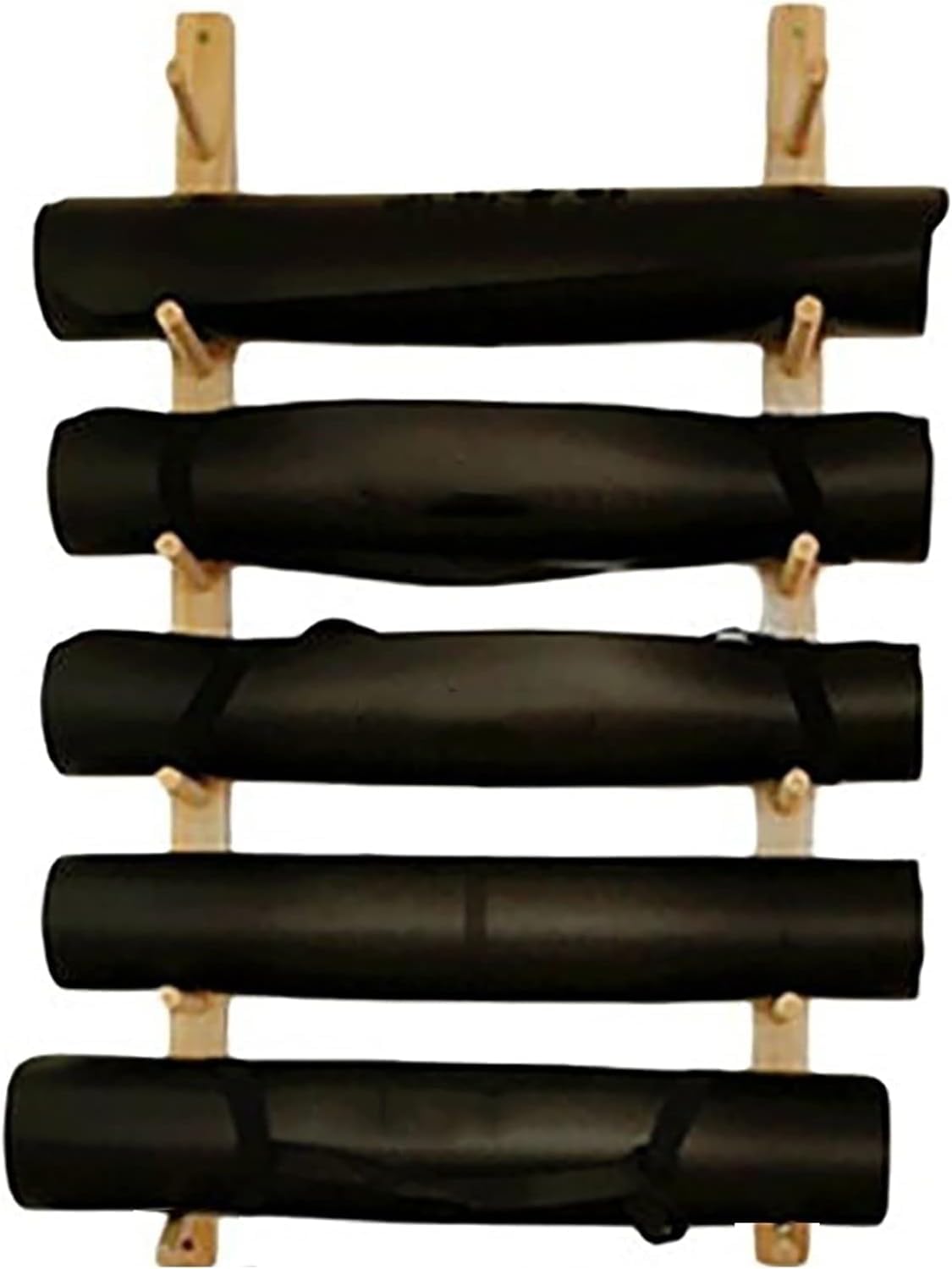 TIST Yoga Mat Organiser Yoga Mat Rack Wall Mount, Gym Wooden Large Capacity Pilates Mat Storage Rack, Foam Roller Display Stand Foam Roller Organiser(6 tier)