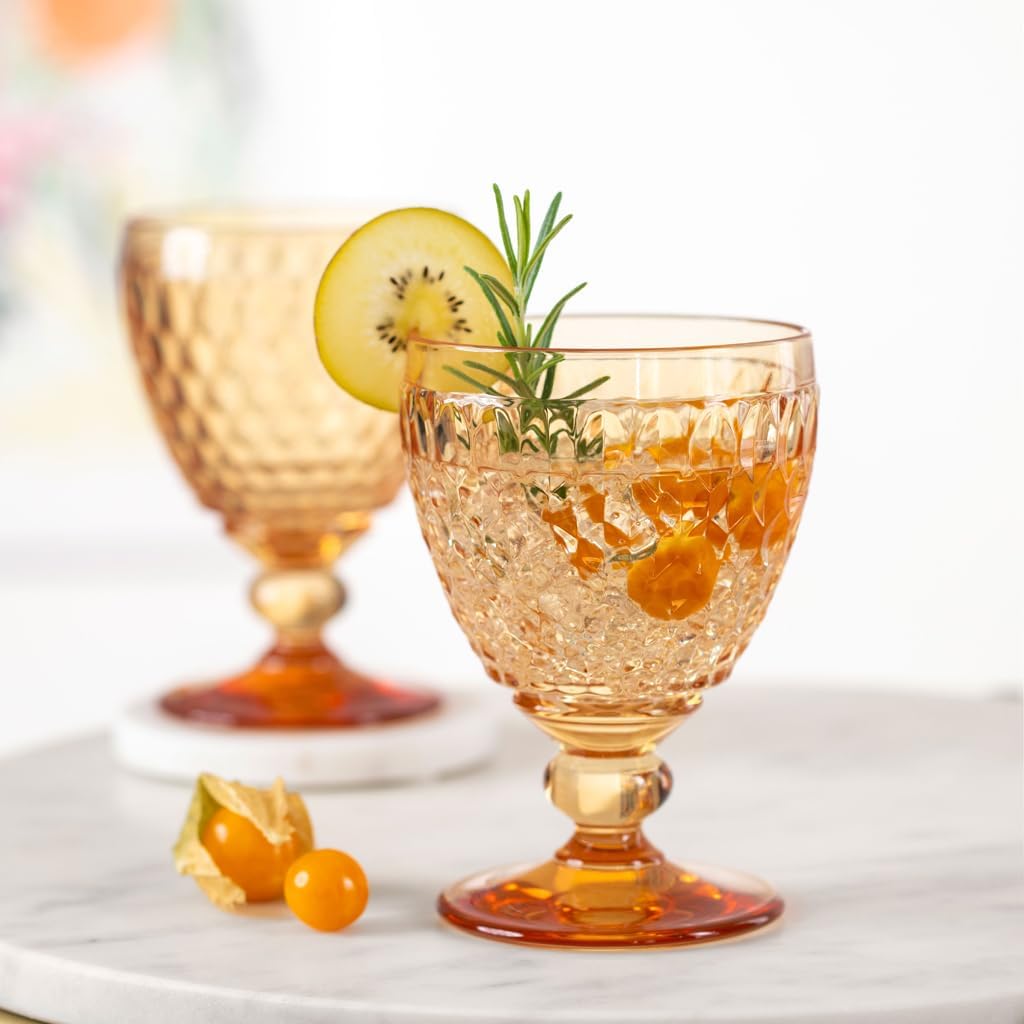 Villeroy & Boch Boston Saffron Red Wine Glass, 10 oz, Crystal Glass, Made in Germany, Dishwasher-Safe, Yellow