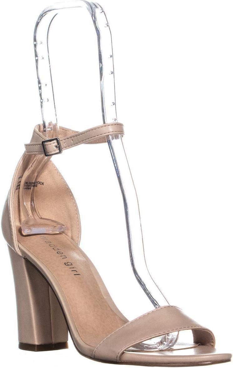 Madden Girl Beella Women's Heeled Sandals - 3.25" Block Heel, Ankle Strap, Comfortable Padded Footbed