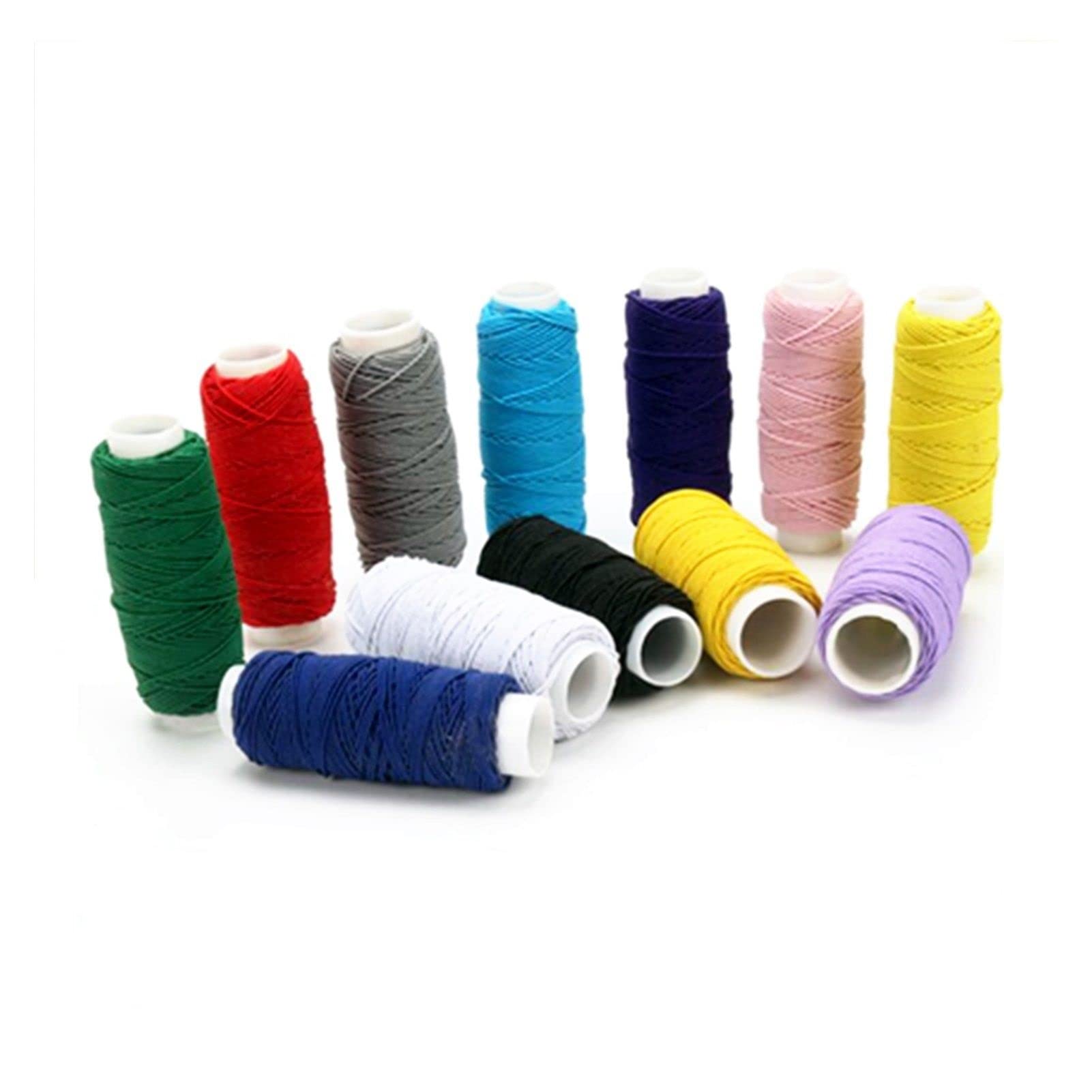 Zzsrj Multi-Colored 12 X Colorful Round Sewing Shirring Elastic Craft 20 Metres Spools (Color : Size : One Size)